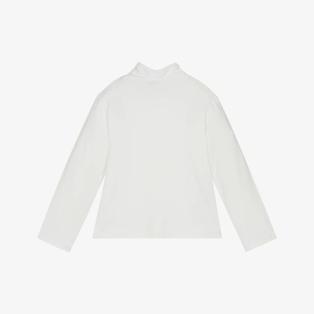 Mayoral-Girls Ivory Bow Neck Top | Childrensalon Outlet