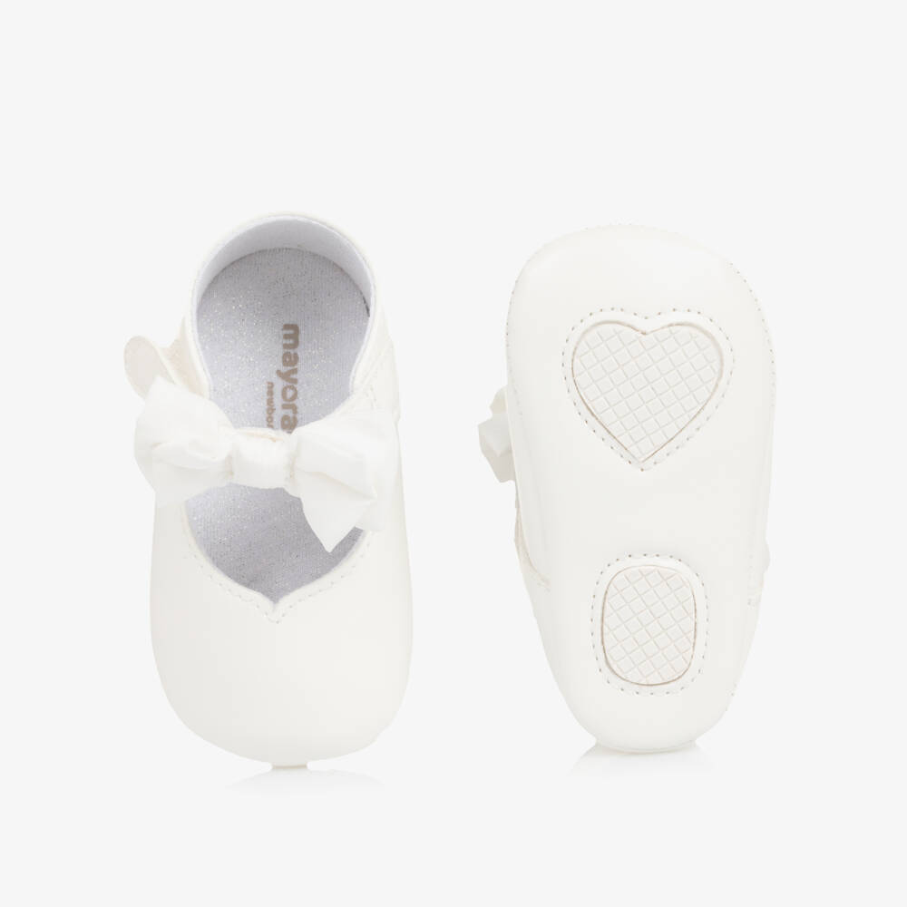 Mayoral Для новорожденных-Girls Ivory Bow Pre Walker Shoes | Childrensalon Outlet