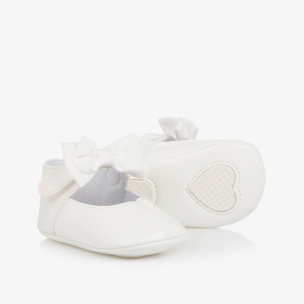 Mayoral Для новорожденных-Girls Ivory Bow Pre Walker Shoes | Childrensalon Outlet