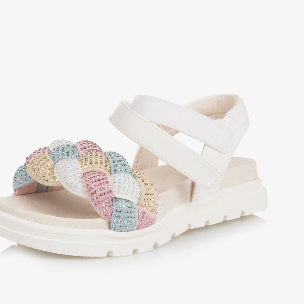 Mayoral-Girls Ivory Braid-Embellished Sandals | Childrensalon Outlet