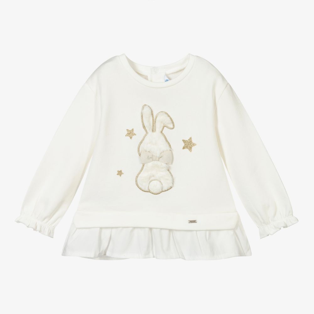 Mayoral - Girls Ivory Bunny Top | Childrensalon