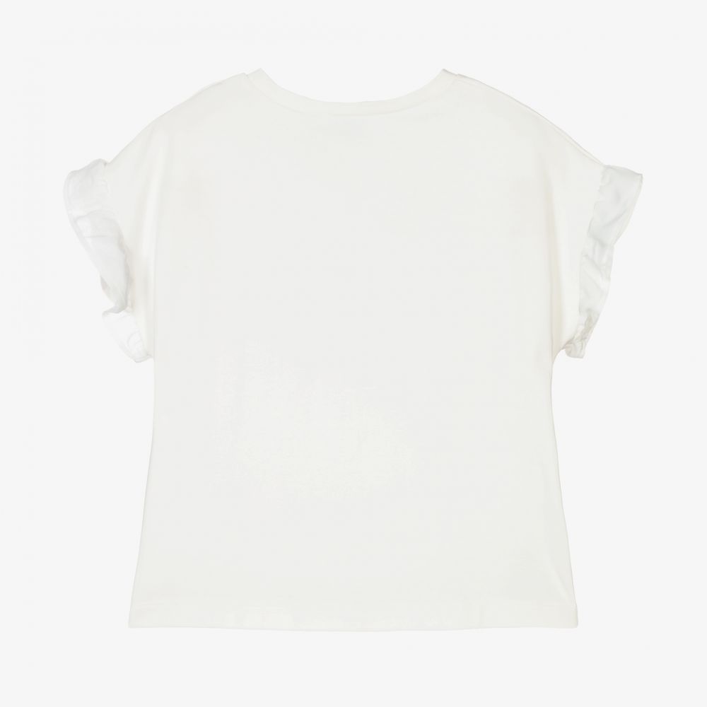 مايورال-تيشيرت قطن جيرسي لون عاجي للبنات | Childrensalon Outlet