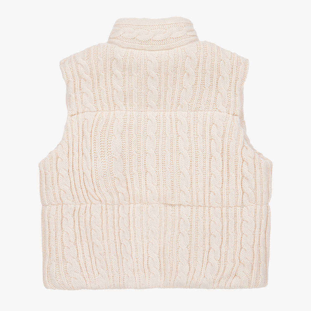 مايورال-جيليه أكريليك محبوك مبطن لون عاجي للبنات | Childrensalon Outlet