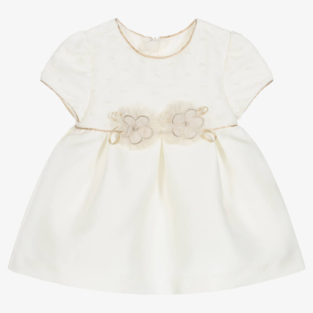 Mayoral Для новорожденных-Кремовое церемониальное платье для девочек | Childrensalon Outlet