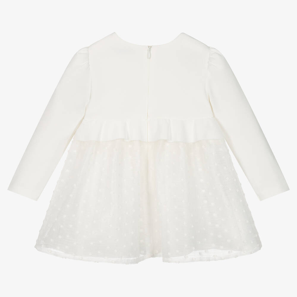 Mayoral-Кремовое платье из шифона плюмети | Childrensalon Outlet
