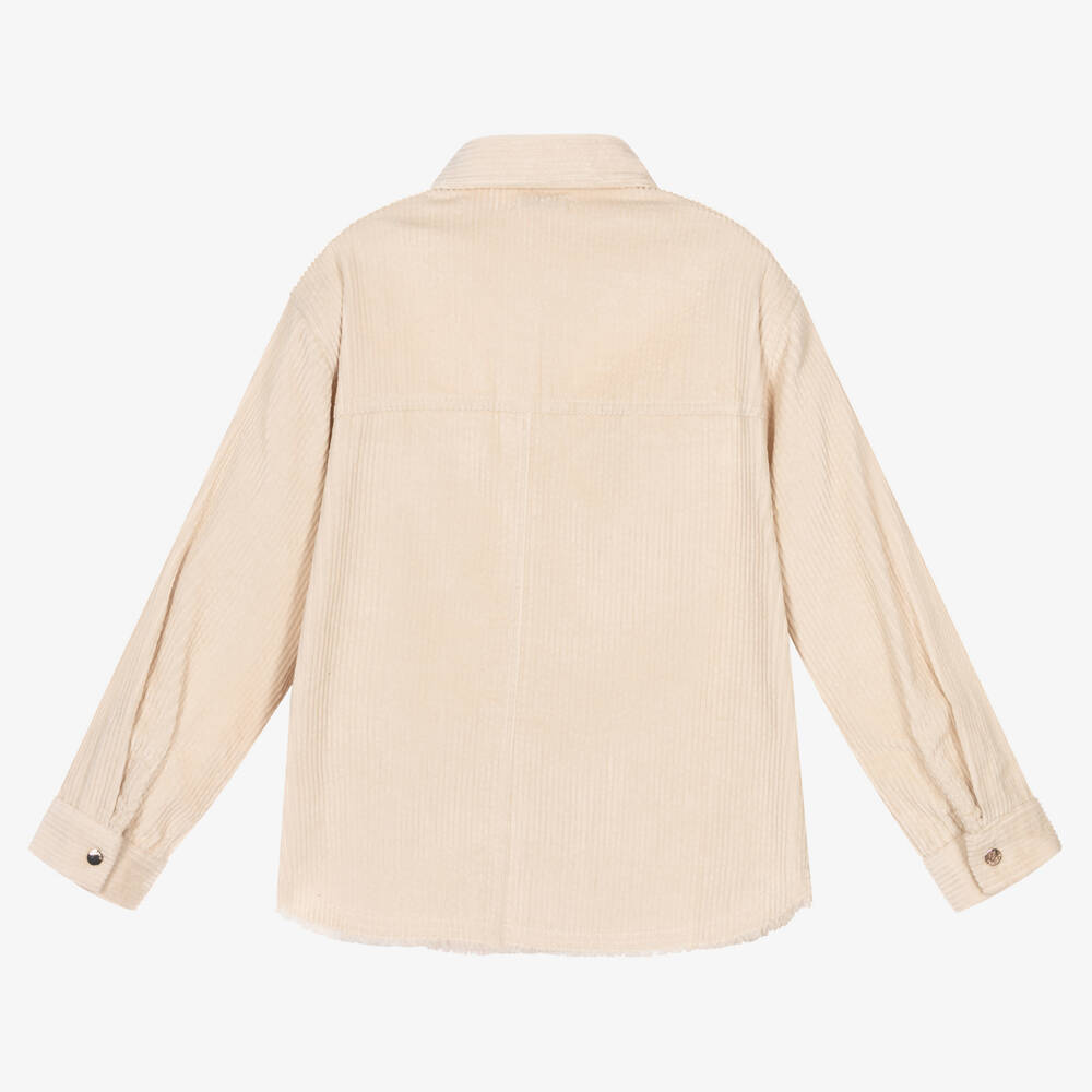 Mayoral-Кремовая вельветовая рубашка для девочек | Childrensalon Outlet