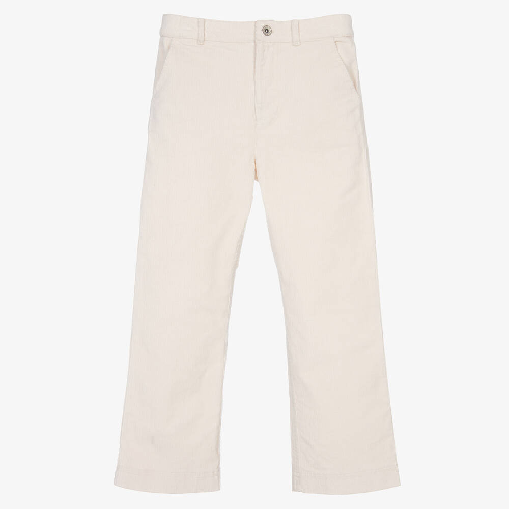 Mayoral - Girls Ivory Corduroy Trousers | Childrensalon