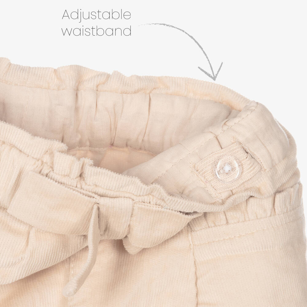 Mayoral-Girls Ivory Corduroy Trousers | Childrensalon Outlet