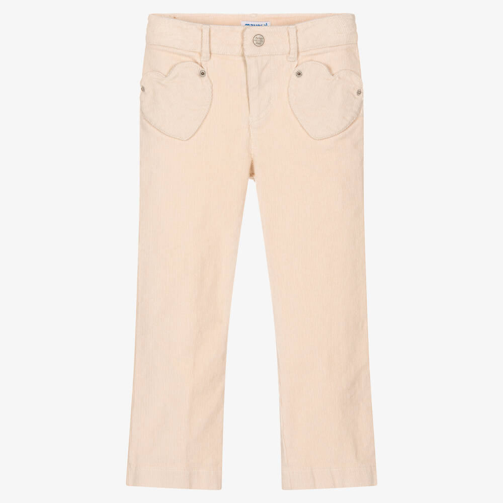 Mayoral - Girls Ivory Corduroy Trousers | Childrensalon