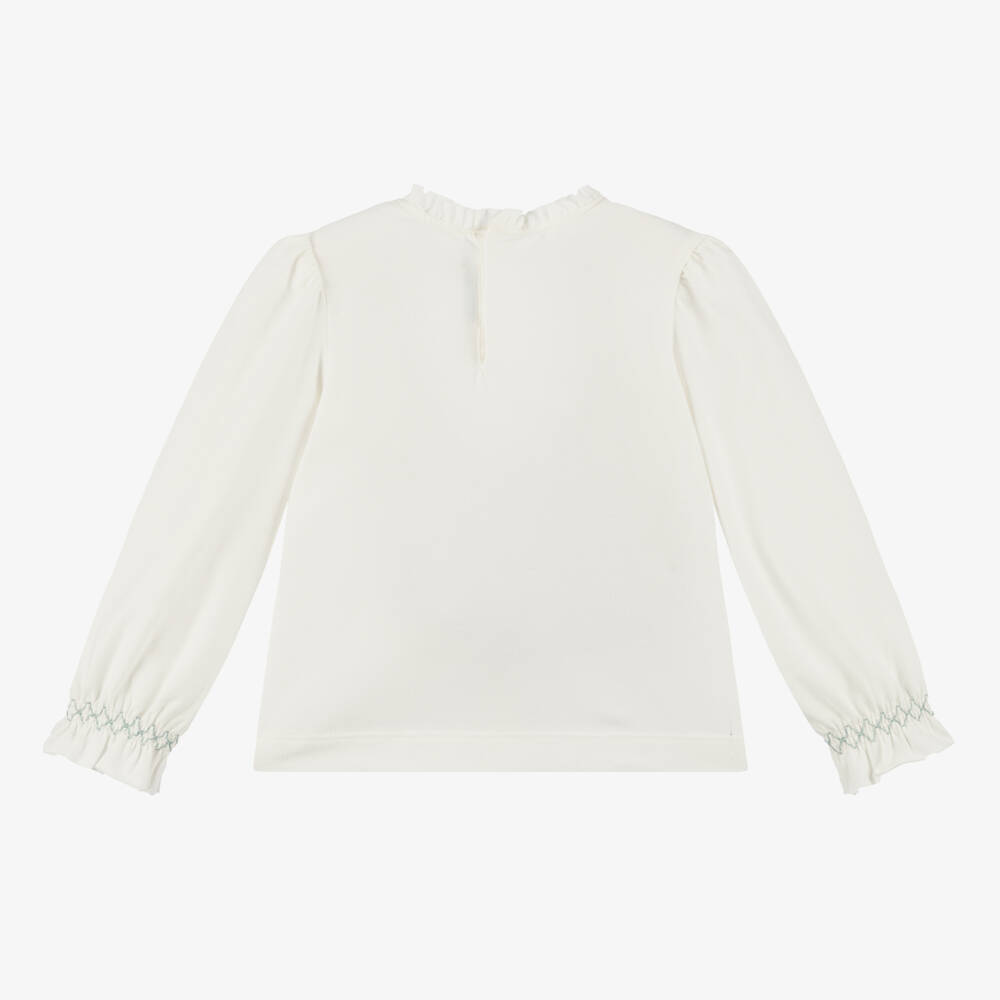 Mayoral-Girls Ivory Cotton Ballet Tee | Childrensalon Outlet