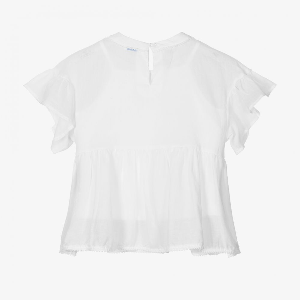 Mayoral-بلوز قطن فوال لون عاجي للبنات | Childrensalon Outlet