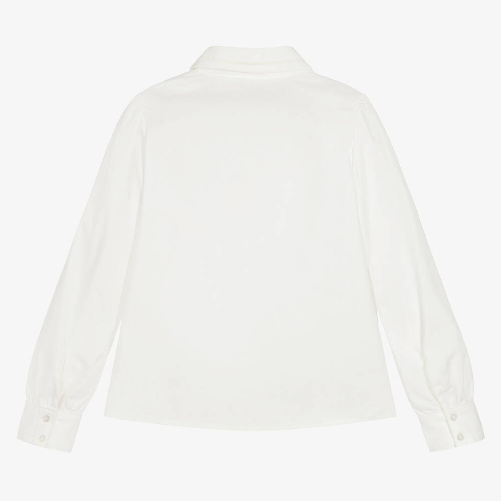 Mayoral-Кремовая хлопковая блузка для девочек | Childrensalon Outlet