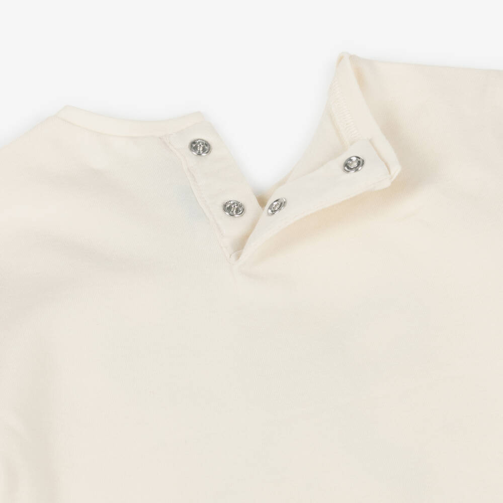 Mayoral-Girls Ivory Cotton Bow Print Top | Childrensalon Outlet