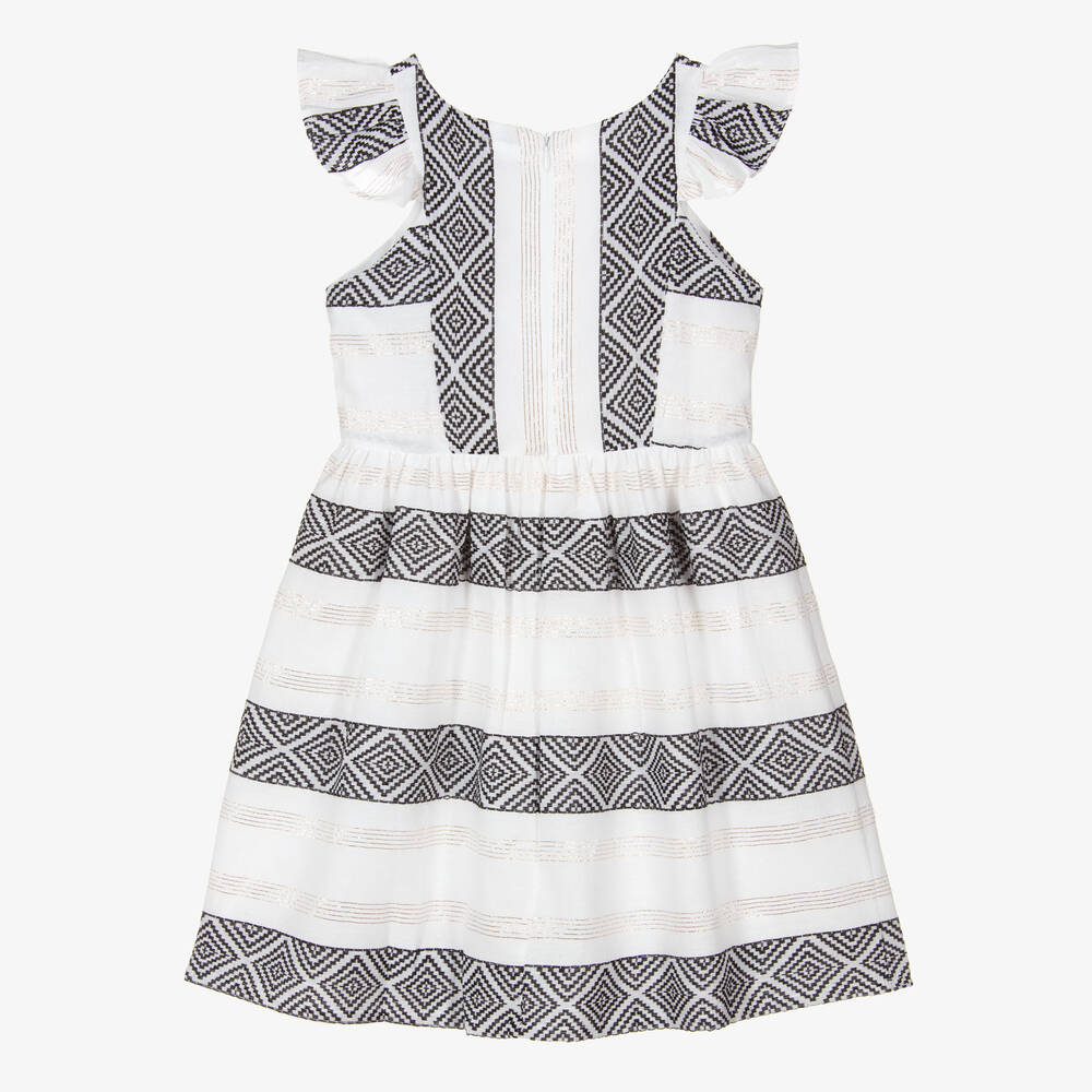 مايورال-فستان قطن مطرز لون عاجي | Childrensalon Outlet