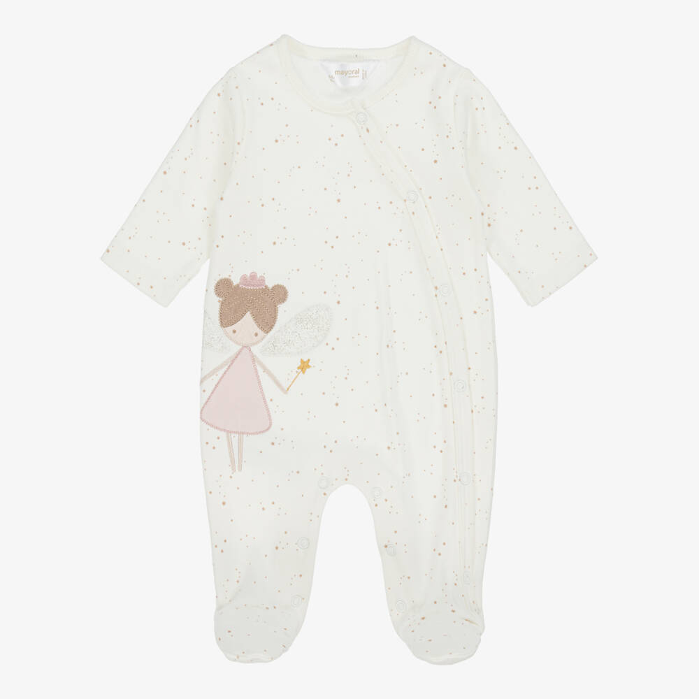 Mayoral Newborn-Girls Ivory Cotton Fairy Babysuits (2 Pack) | Childrensalon Outlet