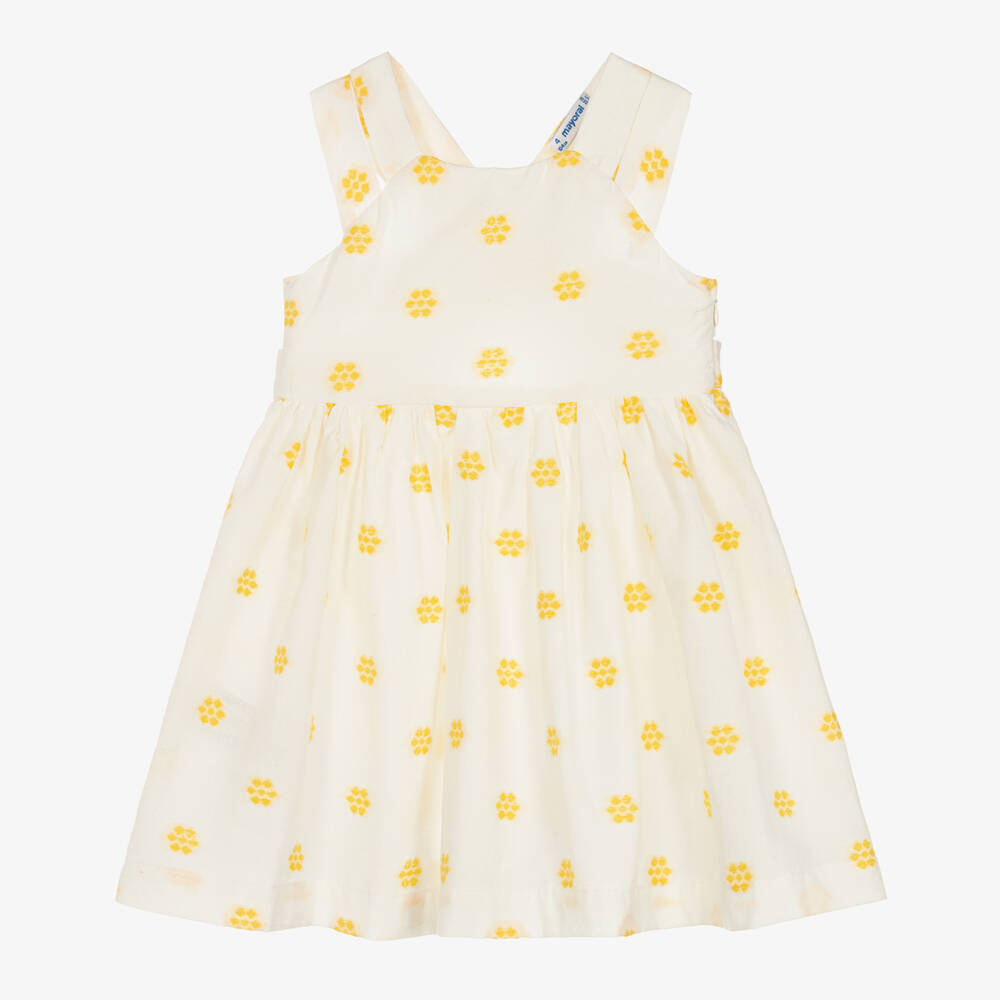 Mayoral-Girls Ivory Cotton Flower Sun Dress | Childrensalon Outlet