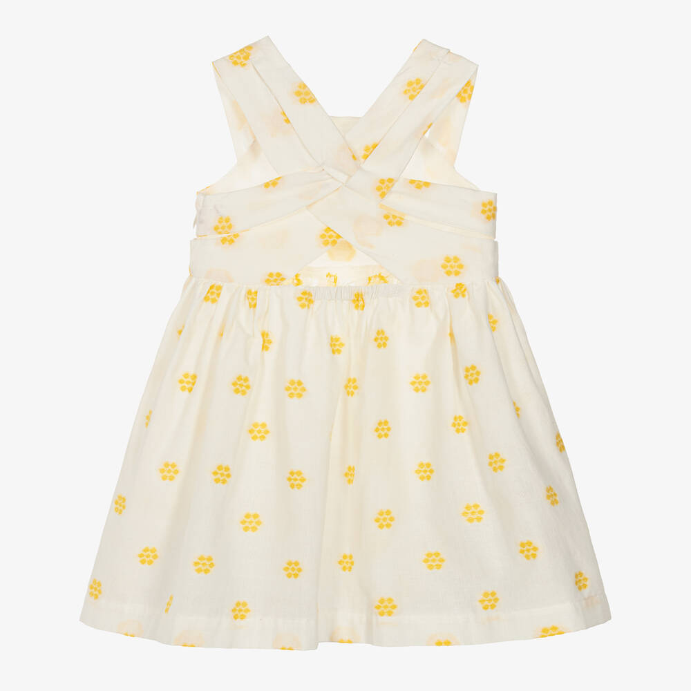 Mayoral-Girls Ivory Cotton Flower Sun Dress | Childrensalon Outlet