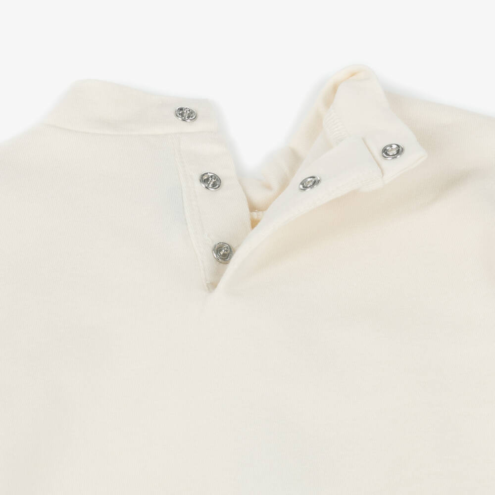 Mayoral-Girls Ivory Cotton Glittery Graphic Print Top | Childrensalon Outlet