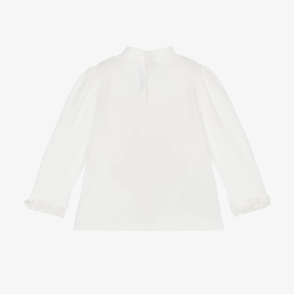 Mayoral-توب قطن جيرسي لون عاجي للبنات | Childrensalon Outlet