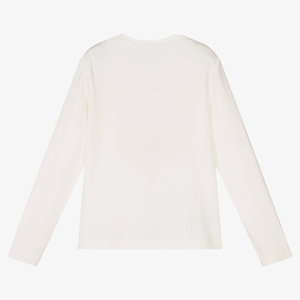 Mayoral-Кремовый топ из хлопкового джерси для девочек | Childrensalon Outlet