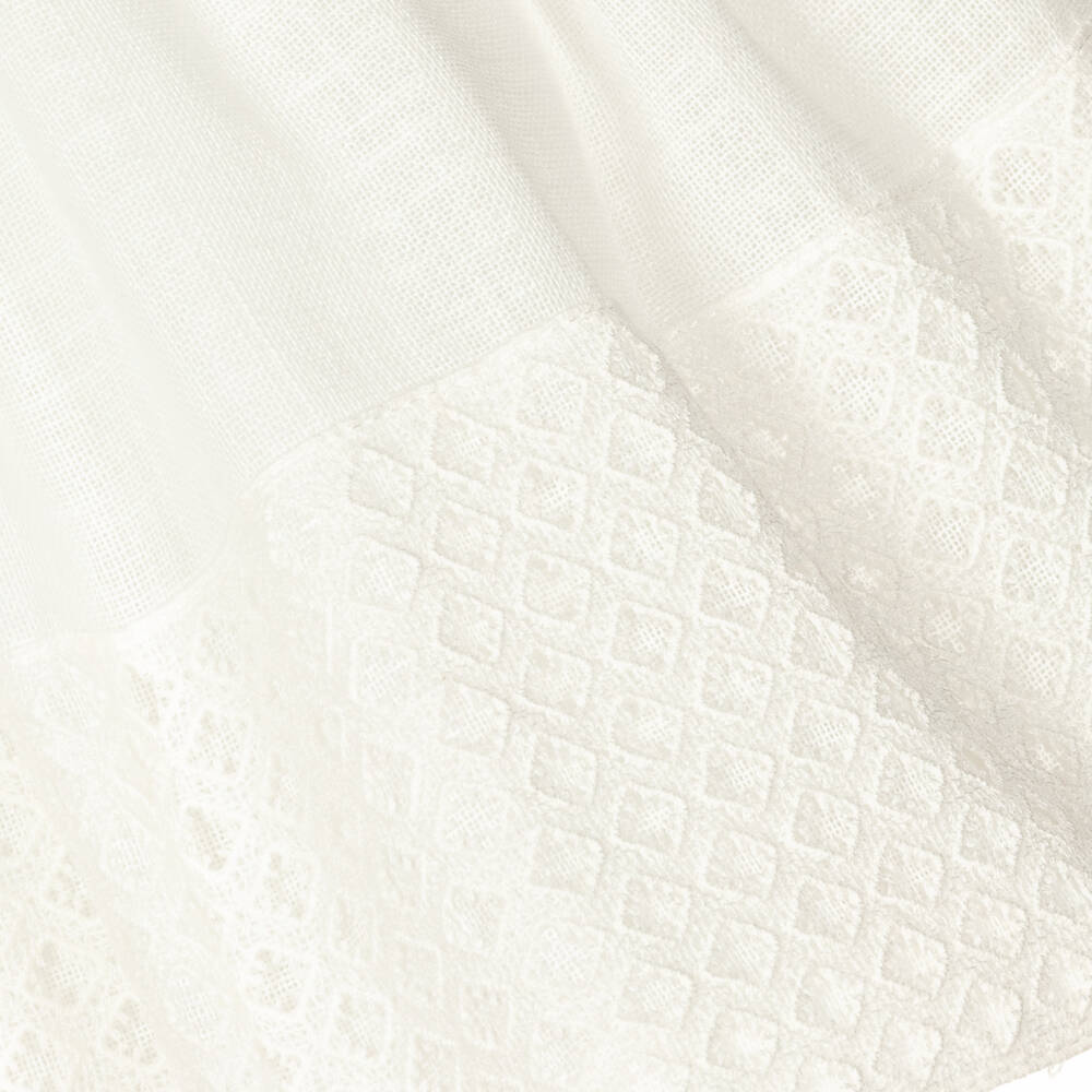 Mayoral-Кремовое хлопковое платье с кружевной отделкой | Childrensalon Outlet