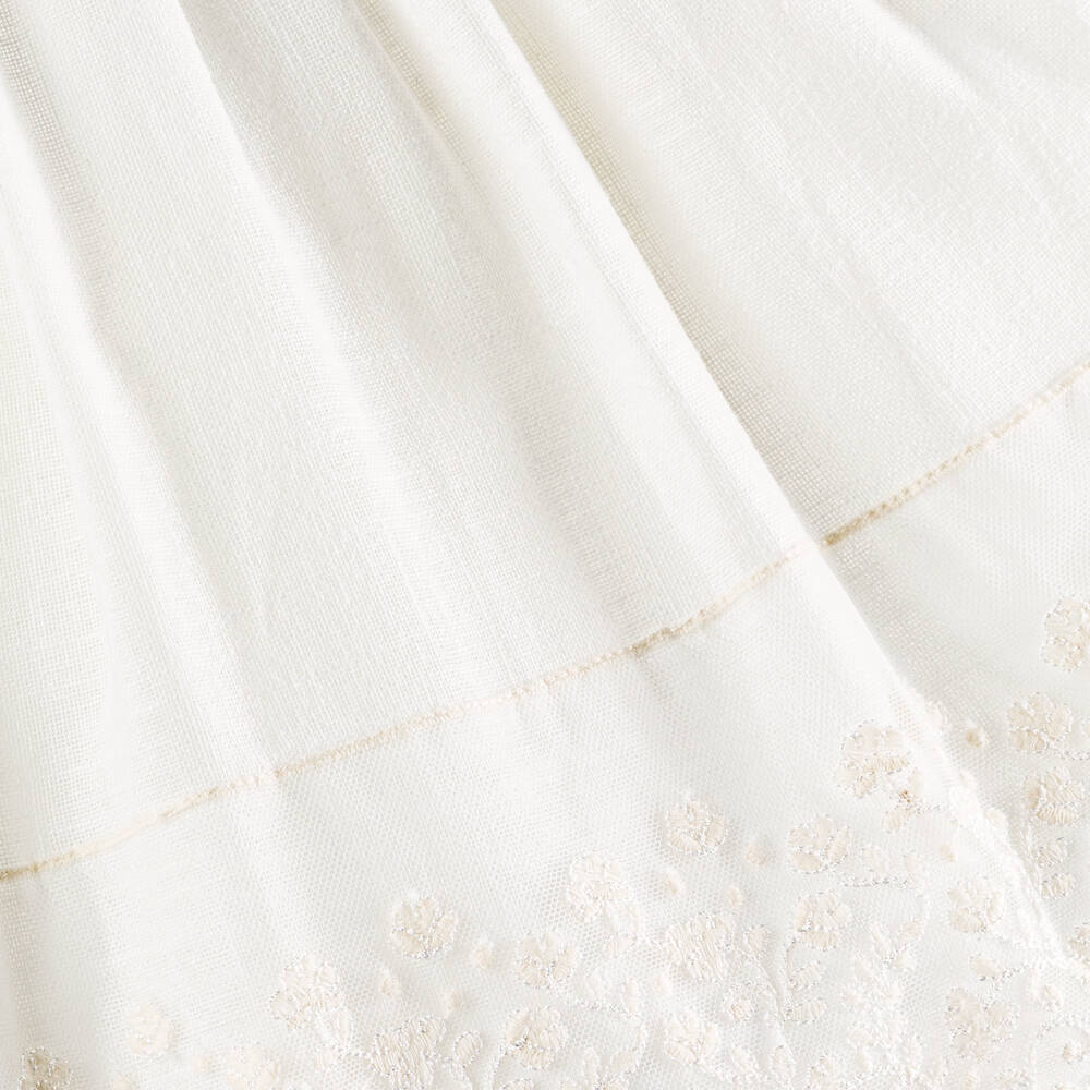 Mayoral-Girls Ivory Cotton & Lace Dress | Childrensalon Outlet
