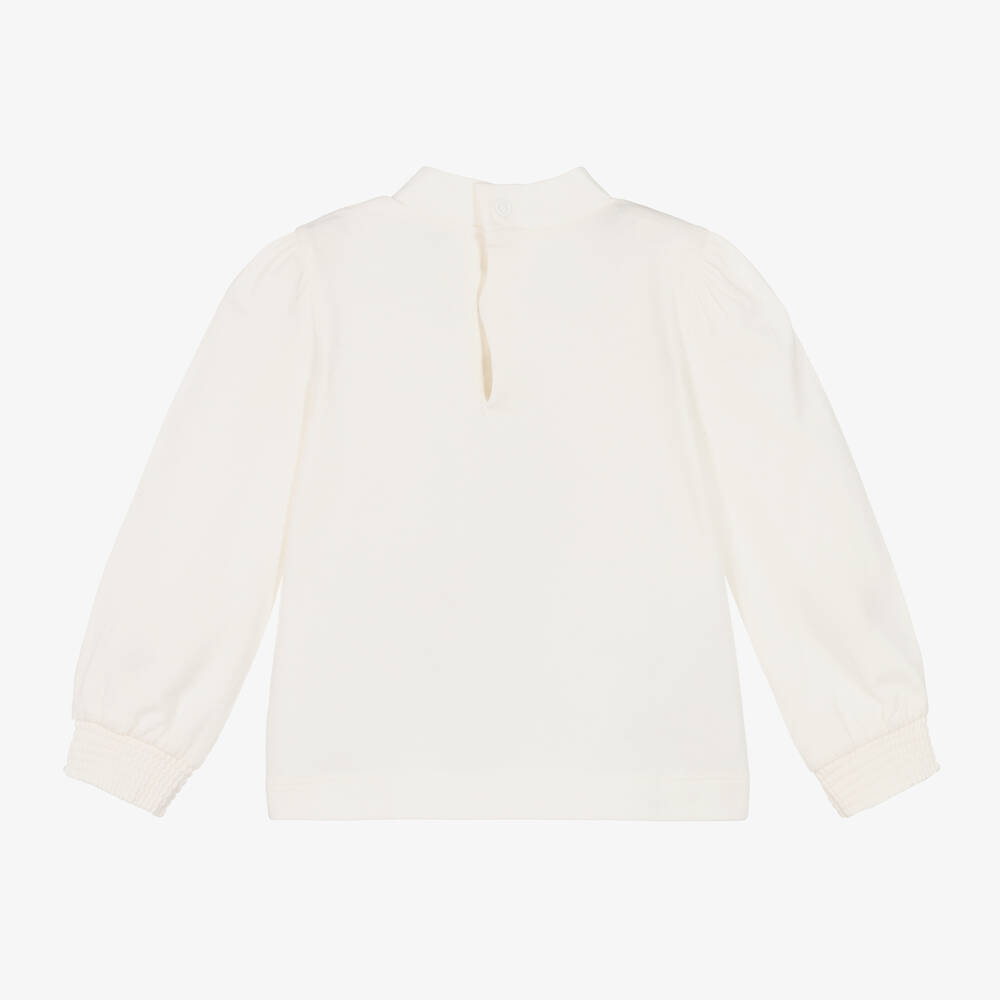 Mayoral-Girls Ivory Cotton Puppy Top | Childrensalon Outlet