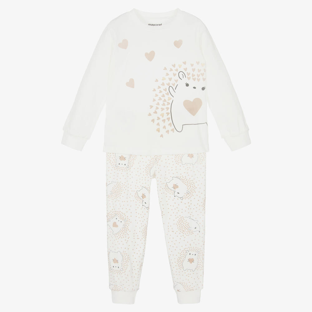 Mayoral - Pyjama ivoire en coton Fille | Childrensalon