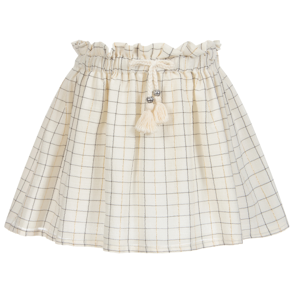 Mayoral - Кремовая хлопковая юбка для девочек | Childrensalon