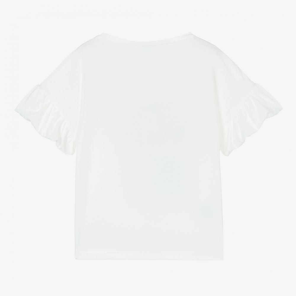 Mayoral-Girls Ivory Cotton T-Shirt | Childrensalon Outlet