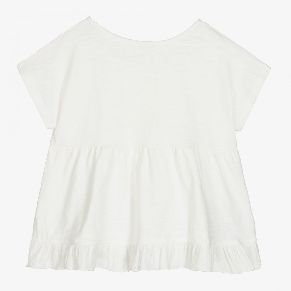 مايورال-تيشيرت قطن جيرسي لون عاجي للبنات | Childrensalon Outlet