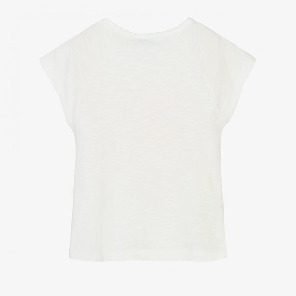 Mayoral-Girls Ivory Cotton T-Shirt | Childrensalon Outlet