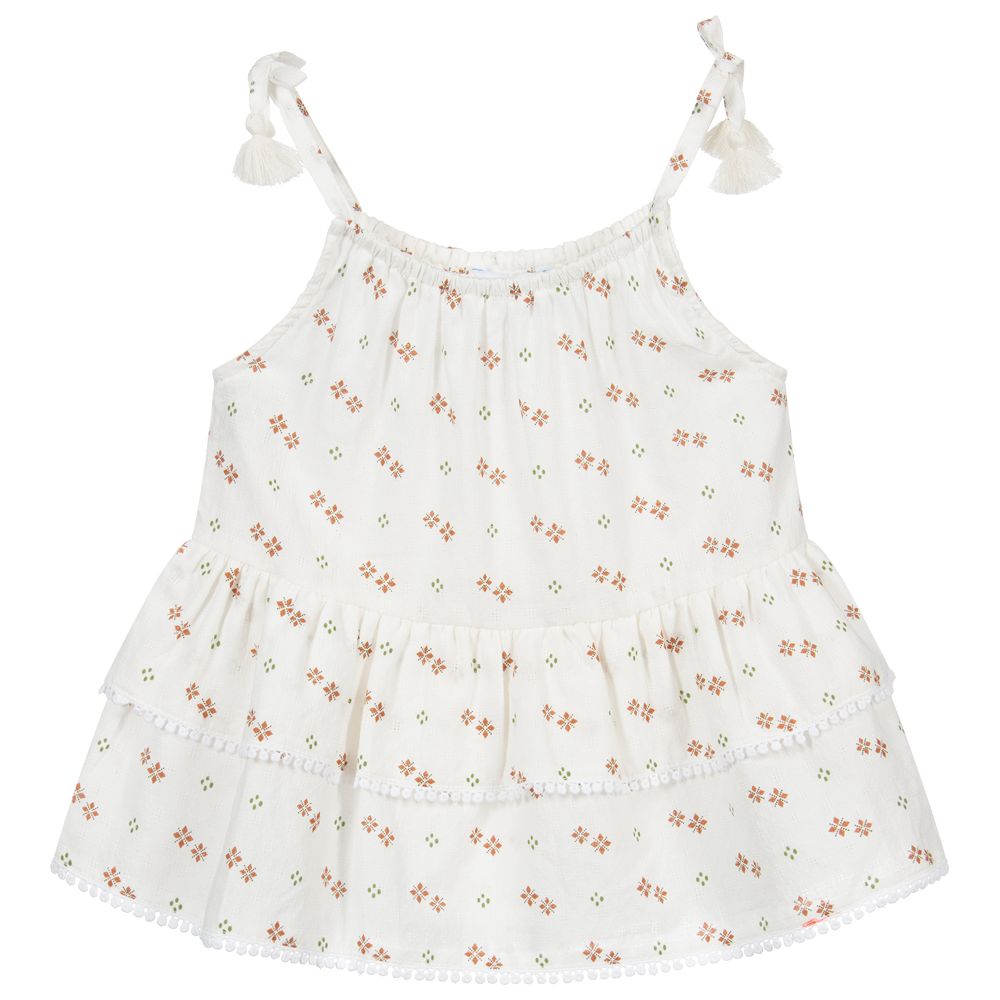 Mayoral-Кремовый топ из хлопка для девочек | Childrensalon Outlet