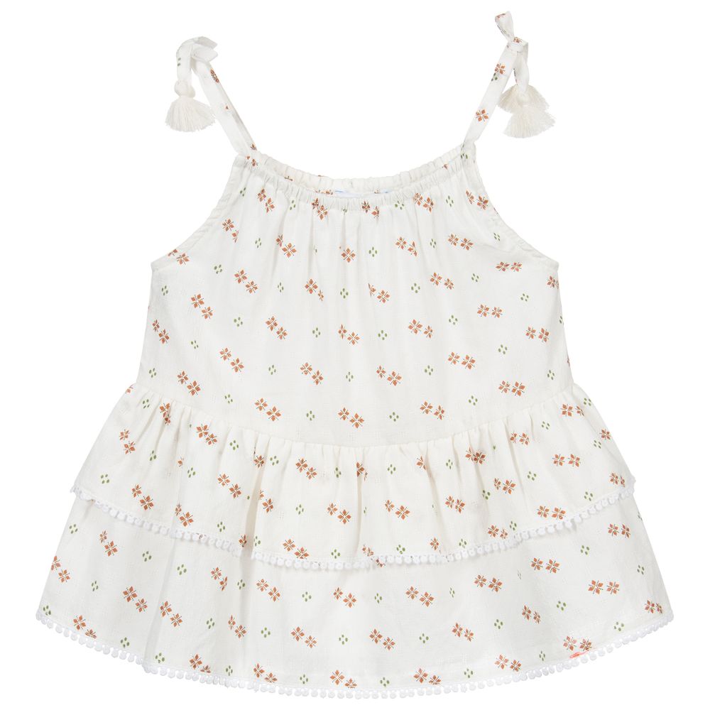 Mayoral - Girls Ivory Cotton Top | Childrensalon