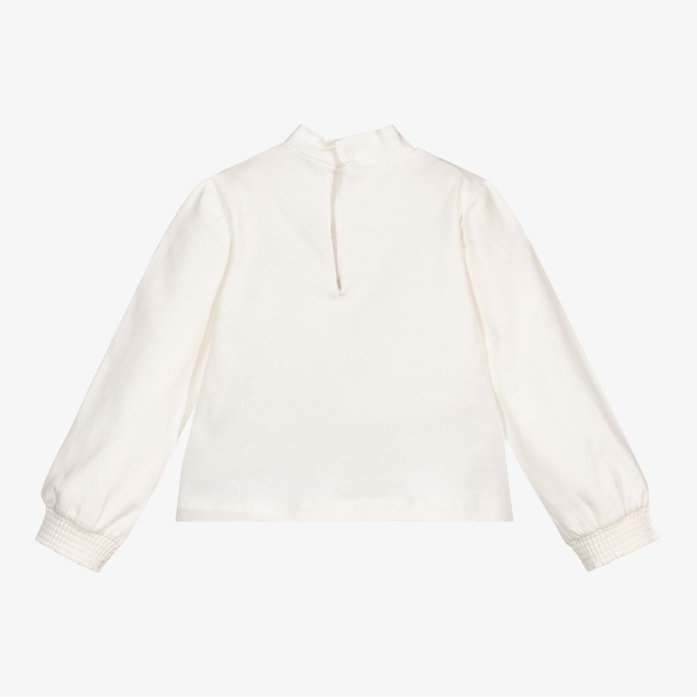 Mayoral-Girls Ivory Cotton Top | Childrensalon Outlet