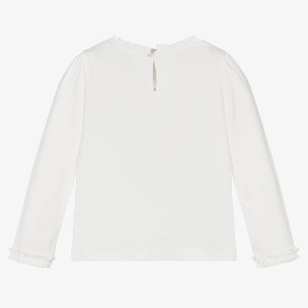 Mayoral-Кремовый хлопковый топ для девочек | Childrensalon Outlet