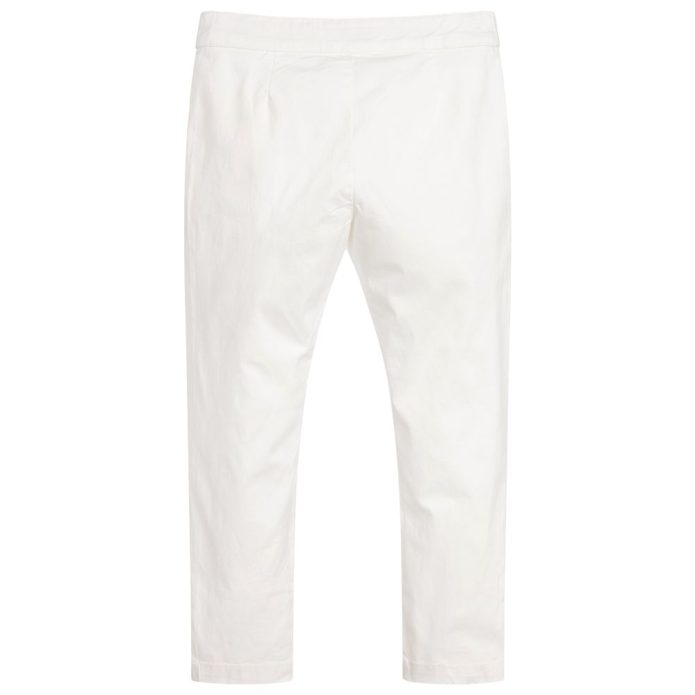 Mayoral-بنطلون قطن ستريتش لون عاجي للبنات | Childrensalon Outlet