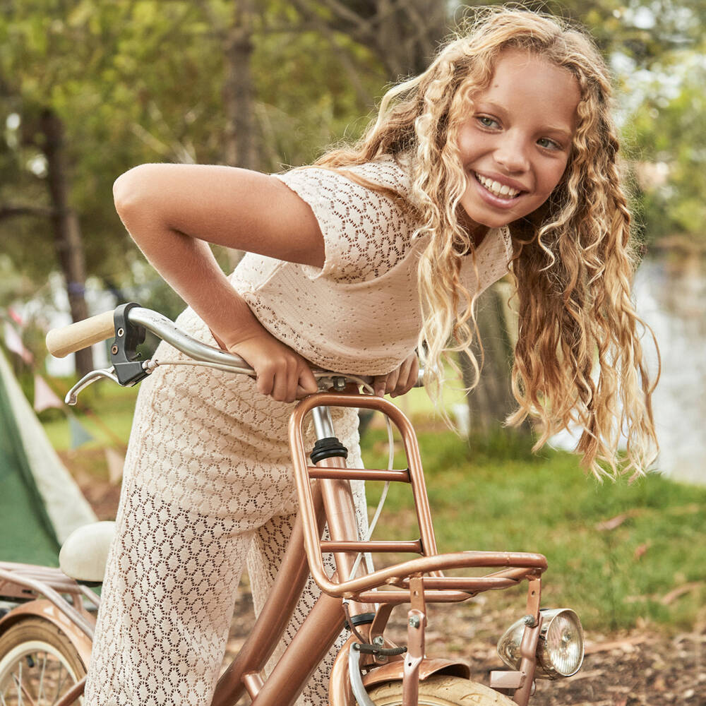 Mayoral-Girls Ivory Crochet-Inspired Cotton Pants | Childrensalon Outlet