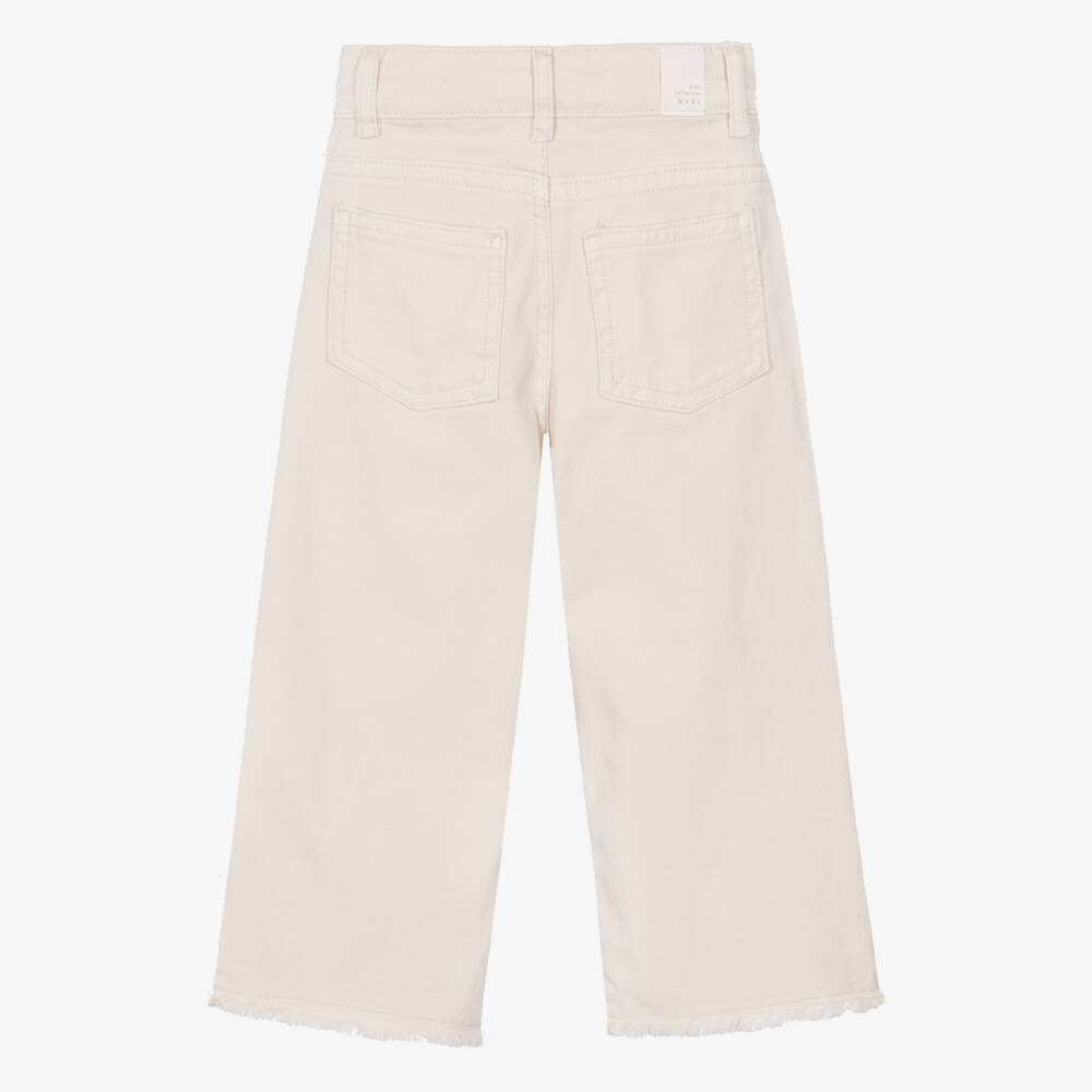 Mayoral-Girls Ivory Denim Jeans | Childrensalon Outlet