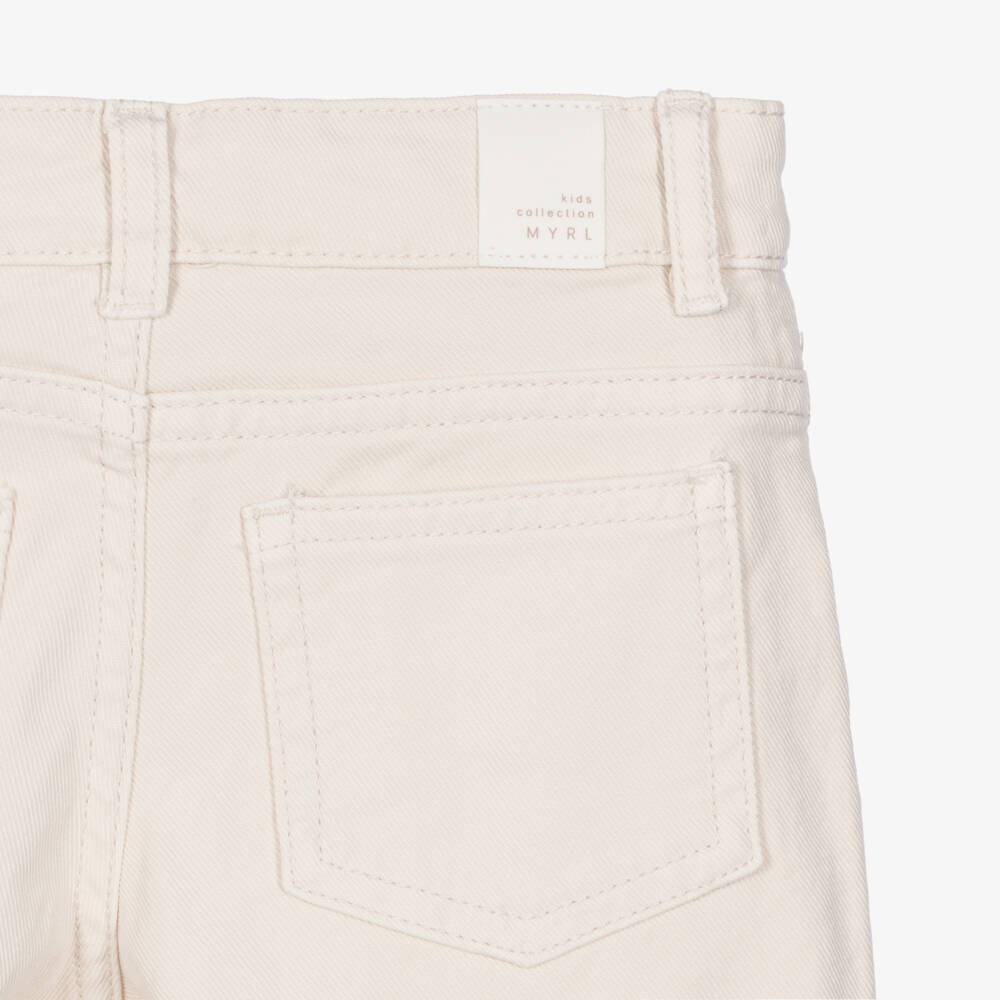 Mayoral-Girls Ivory Denim Jeans | Childrensalon Outlet