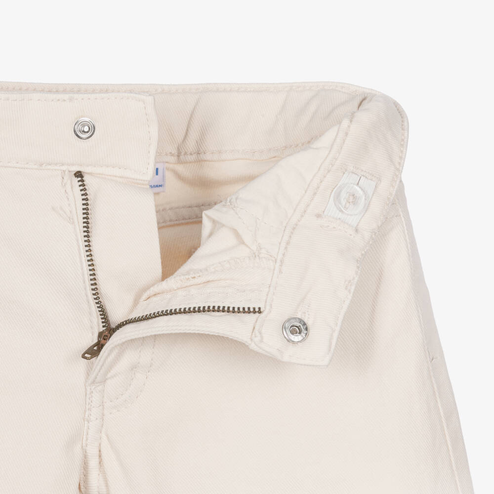 Mayoral-Girls Ivory Denim Jeans | Childrensalon Outlet