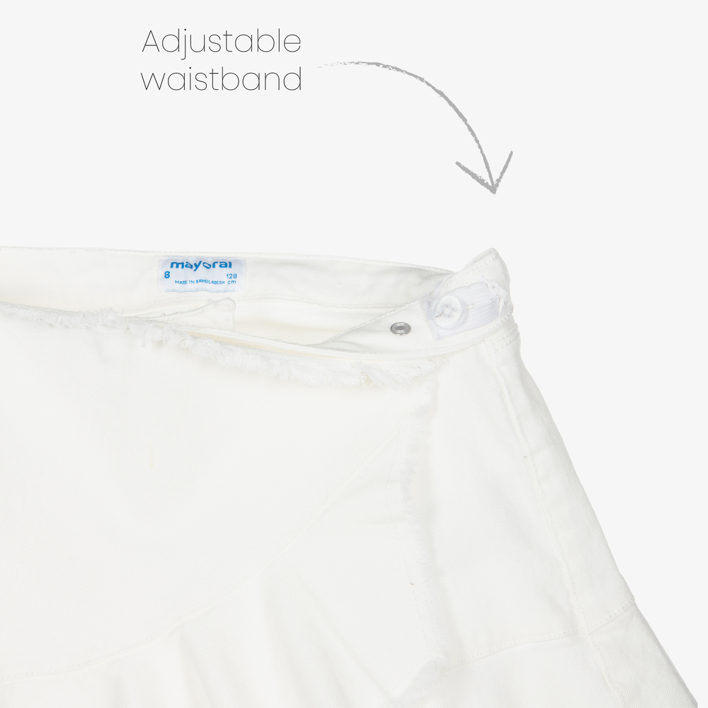 Mayoral-Girls Ivory Denim Skirt | Childrensalon Outlet
