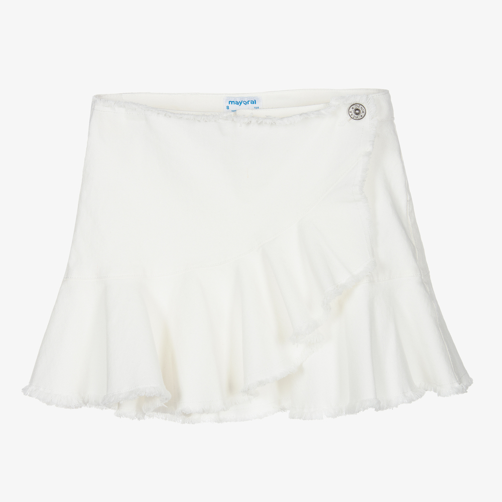 Mayoral - Кремовая джинсовая юбка для девочек | Childrensalon