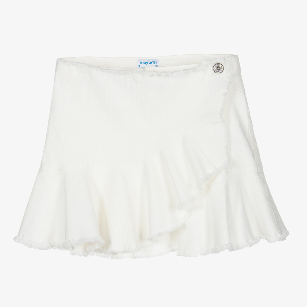 Mayoral - Girls Ivory Denim Skirt | Childrensalon