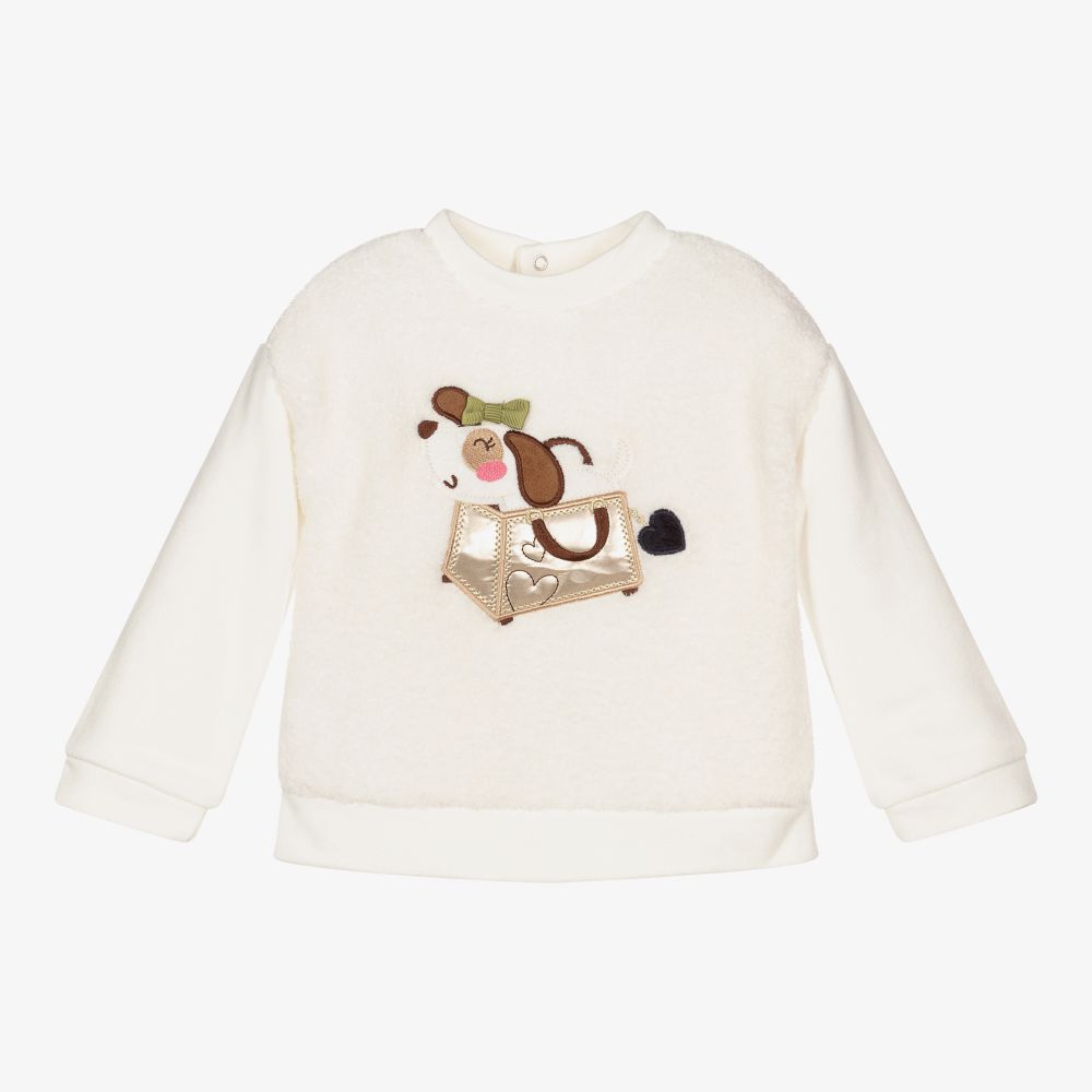 Mayoral-Кремовый топ с собакой для девочек | Childrensalon Outlet