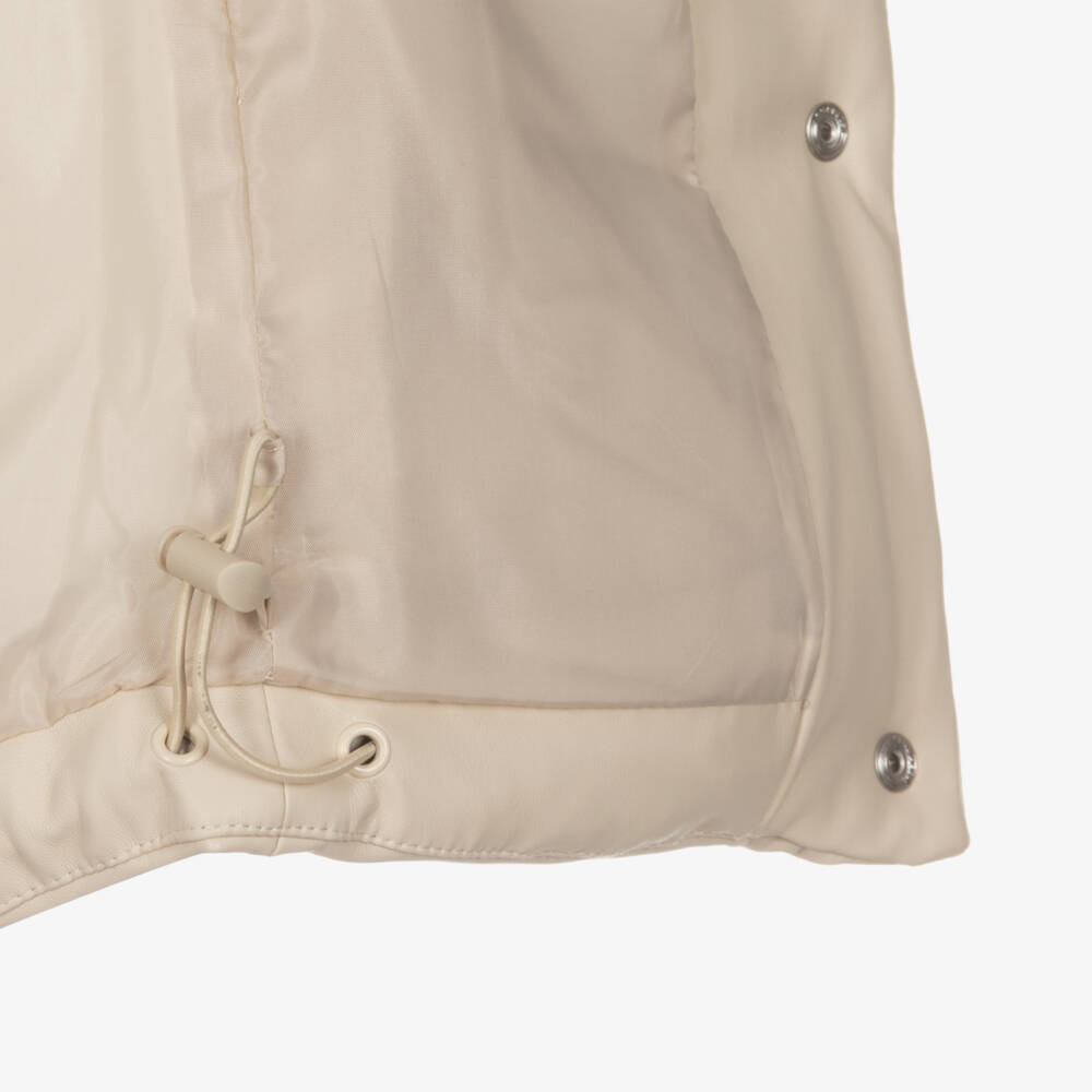 Mayoral-Girls Ivory Faux Leather Puffer Vest | Childrensalon Outlet