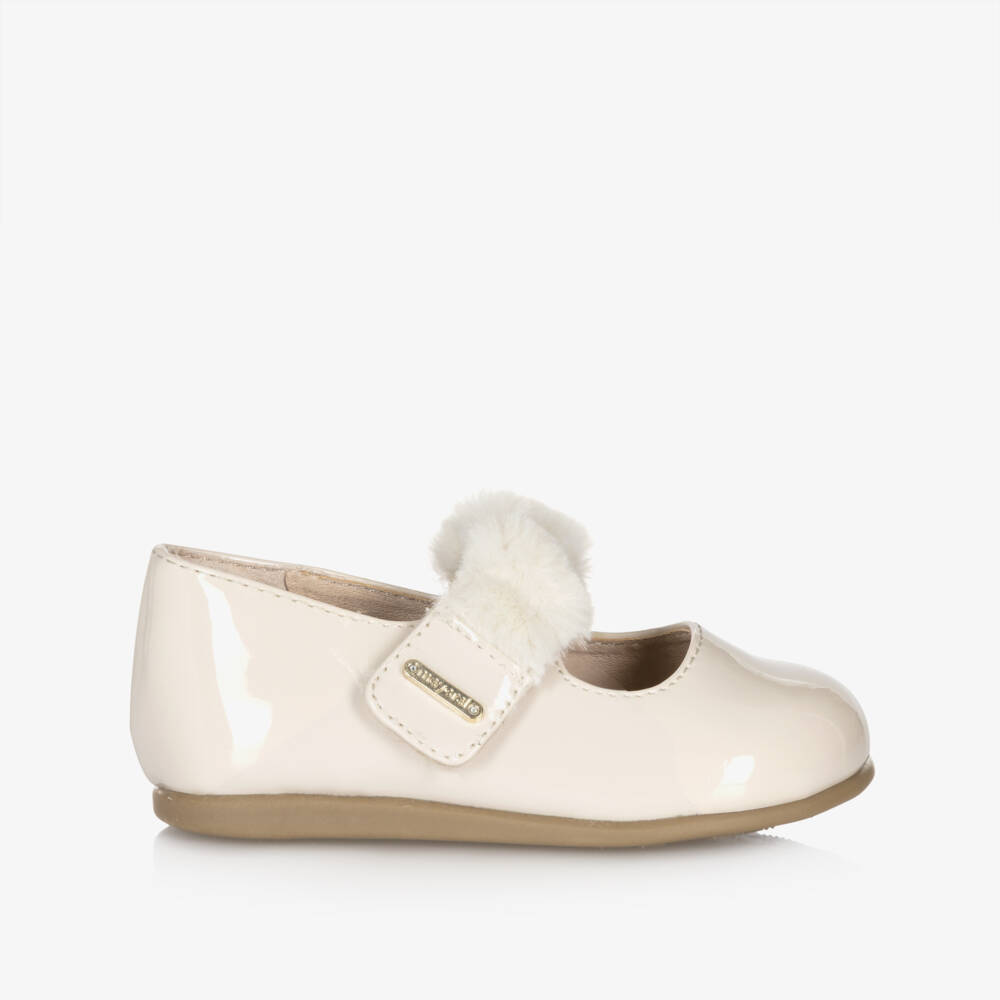 Mayoral-Girls Ivory Faux Patent Leather Bar Shoes | Childrensalon Outlet