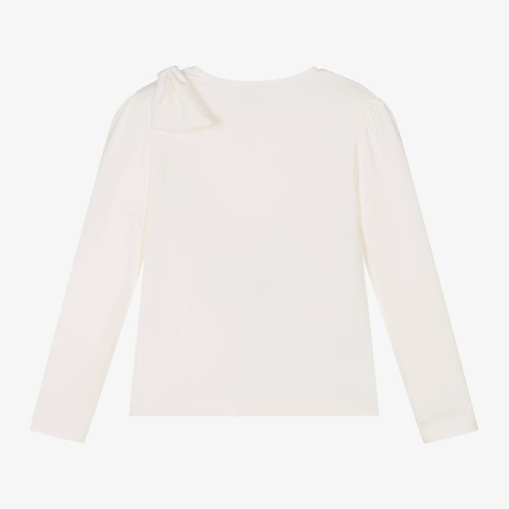 Mayoral-Girls Ivory Faux Pearl Top | Childrensalon Outlet