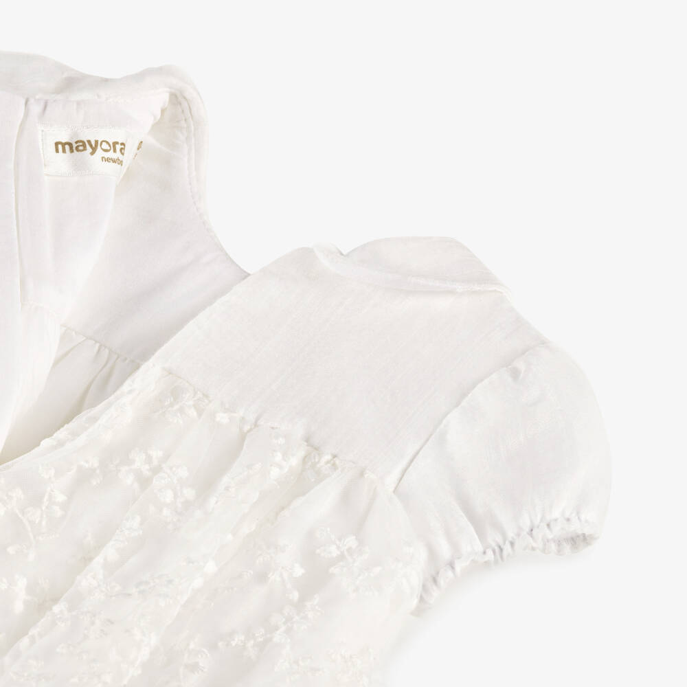 Mayoral Newborn-جمبسوت عاجي مطرز بالزهور للبنات | Childrensalon Outlet