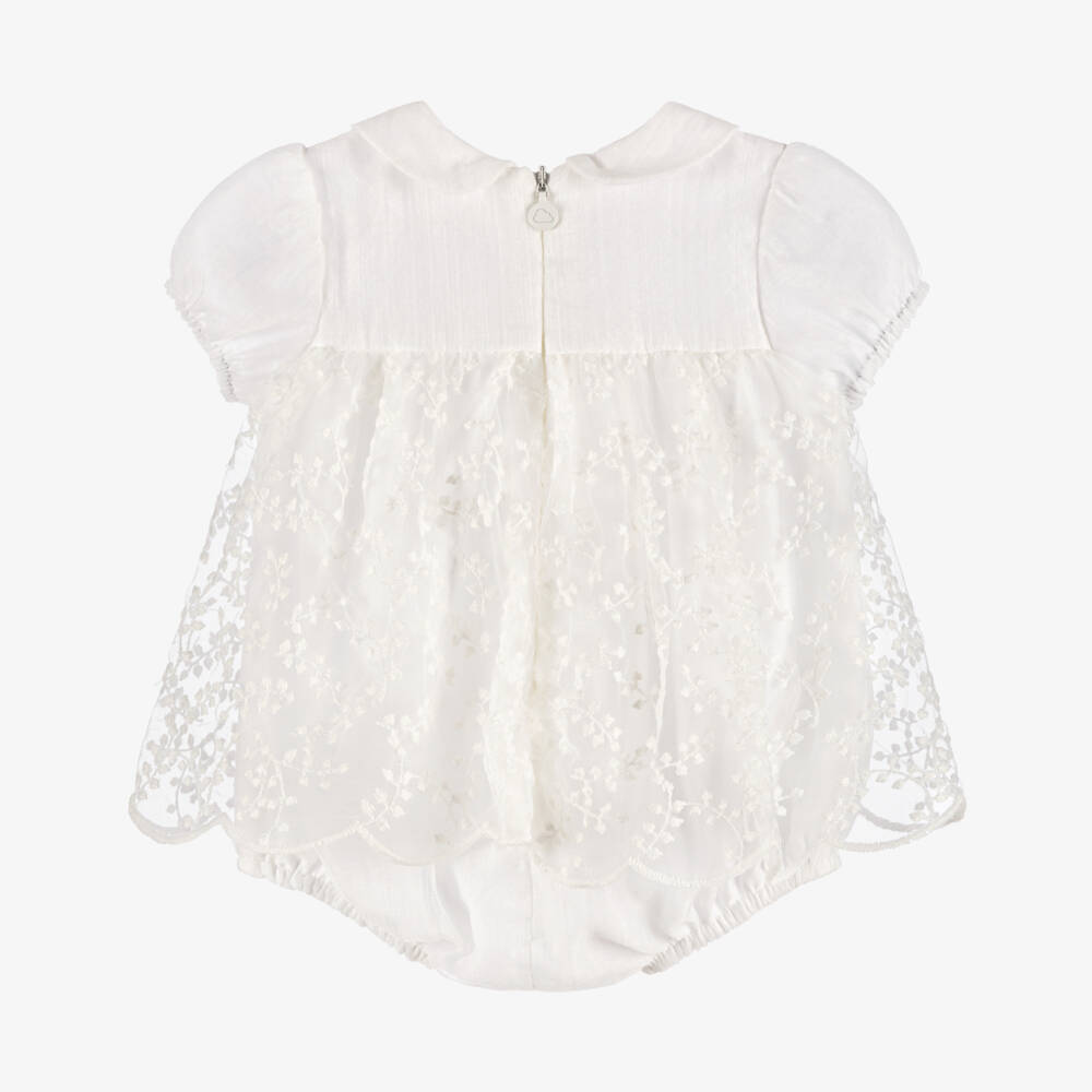 Mayoral Newborn-جمبسوت عاجي مطرز بالزهور للبنات | Childrensalon Outlet